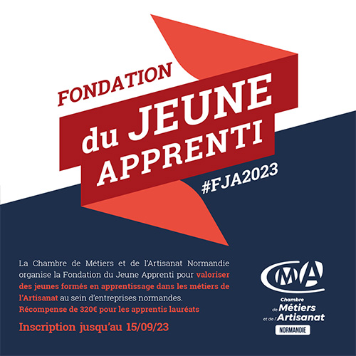 Affiche publicitaire de la fondation du jeune apprenti 2023