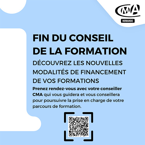 Image indiquant la fin du conseil de la formation avec un QR code