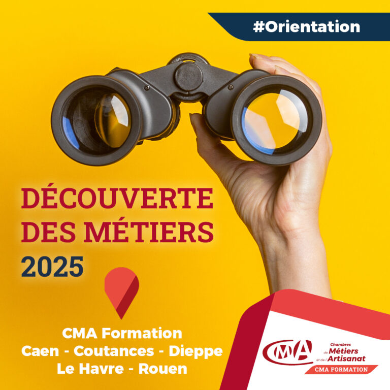 "Découverte des Métiers" dans les campus CMA Formation - janvier à juin 2025