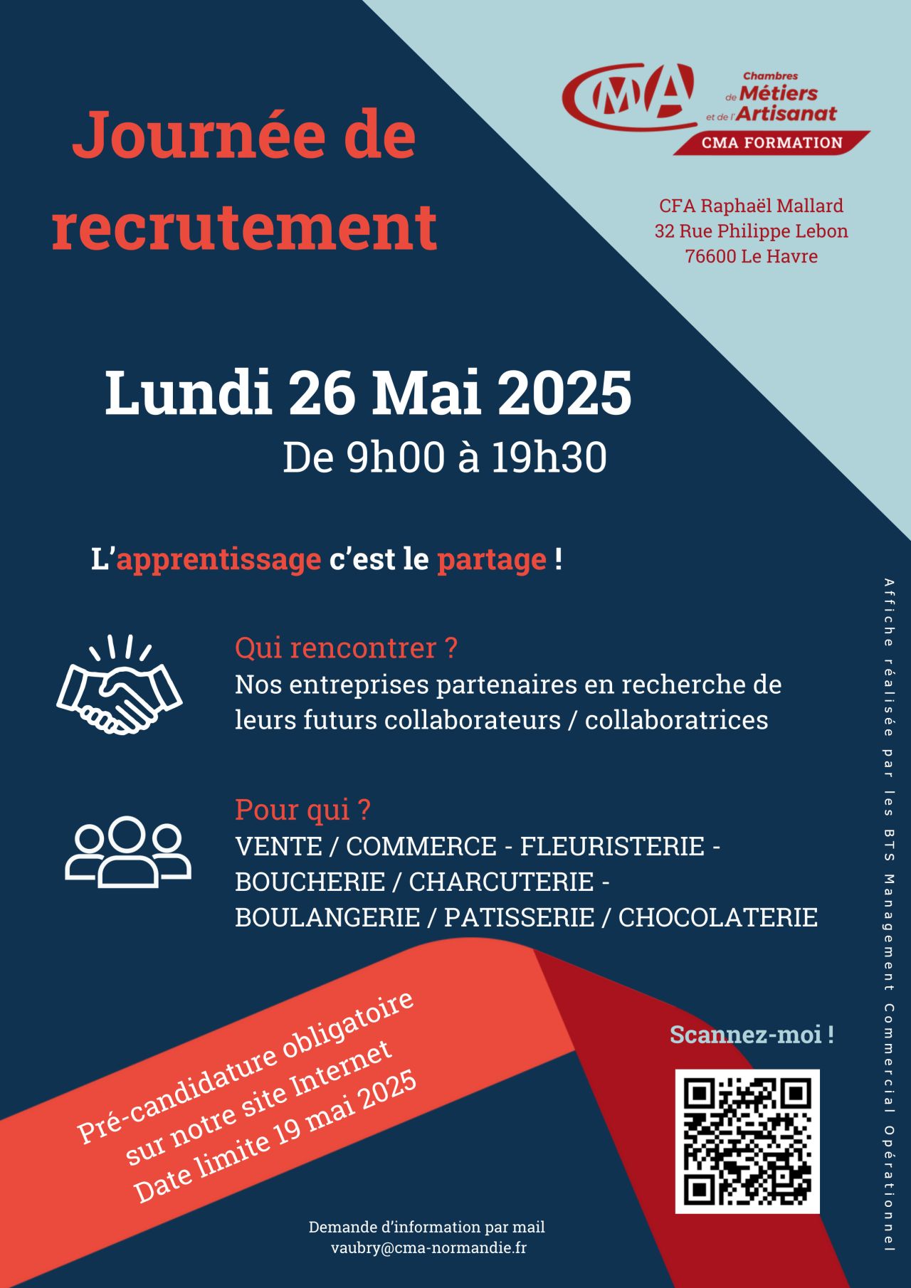 Journée de recrutement à CMA Formation Raphaël Mallard Le Havre