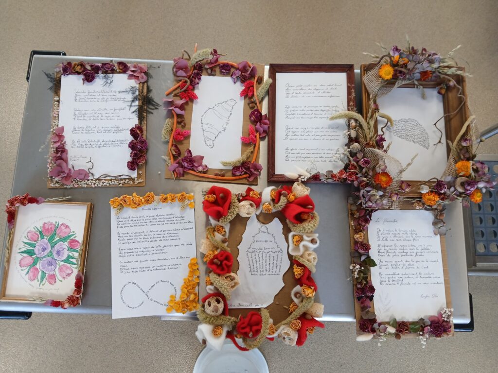 Cadres poèmes fleuris