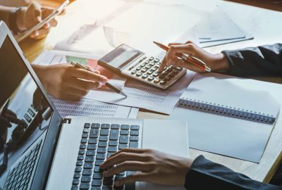 teamwork business woman accounting concept financial in office