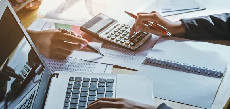 teamwork business woman accounting concept financial in office