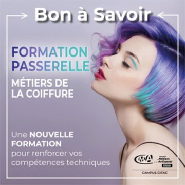 Affiche promotionnelle pour l'ouverture de la formation coiffure au CIFAC à Caen